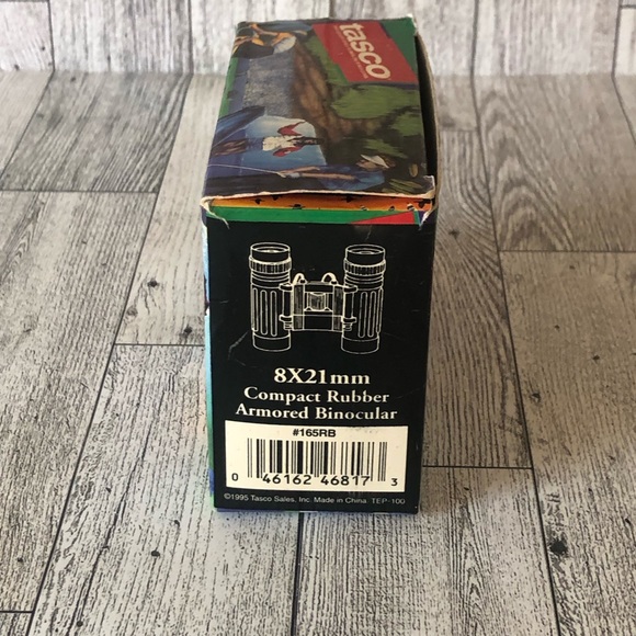 Tasco 165RB Black Compact Rubber Armored Folding Binoculars 8x21mm w/Case - Picture 8 of 11